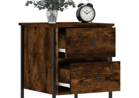 Noptieră, stejar fumuriu, 40x42x50 cm, lemn compozit - 4/5