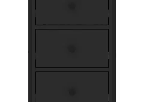 Noptieră, negru, 40x36x60 cm, lemn compozit - 5/5