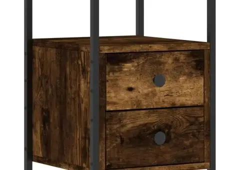 Noptieră, stejar fumuriu, 34x35,5x50 cm, lemn compozit - 2/5