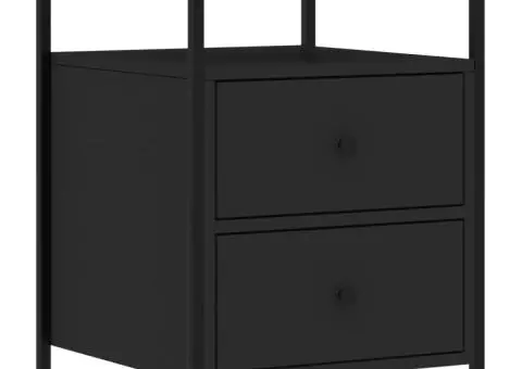 Noptieră, negru, 44x45x60 cm, lemn compozit - 2/5