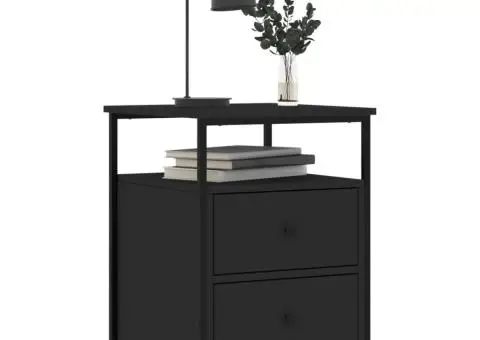 Noptieră, negru, 44x45x60 cm, lemn compozit - 3/5