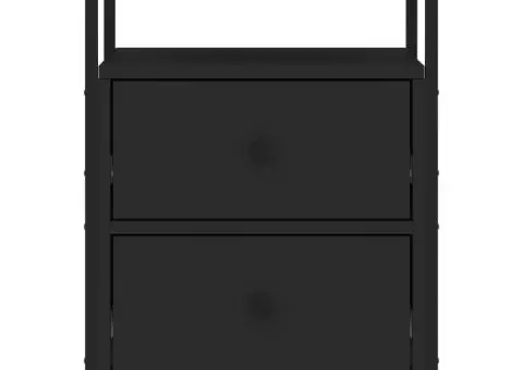 Noptieră, negru, 44x45x60 cm, lemn compozit - 5/5