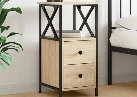 Noptieră, stejar sonoma, 34x35,5x70 cm, lemn compozit - 1/5