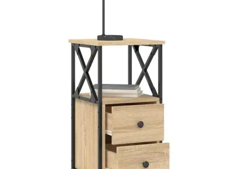 Noptieră, stejar sonoma, 34x35,5x70 cm, lemn compozit - 4/5