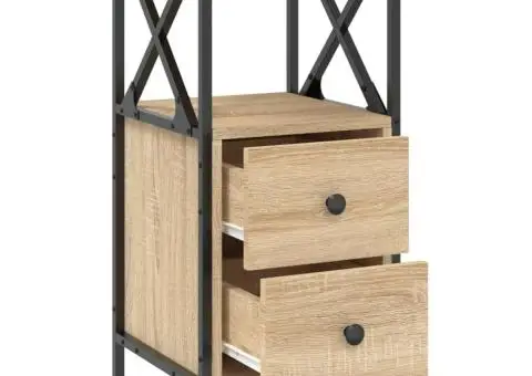 Noptieră, stejar sonoma, 34x35,5x70 cm, lemn compozit - 5/5