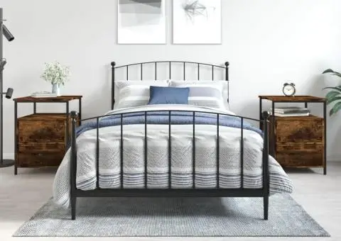 Noptiere, 2 buc., stejar fumuriu, 44x45x60 cm, lemn compozit - 1/5