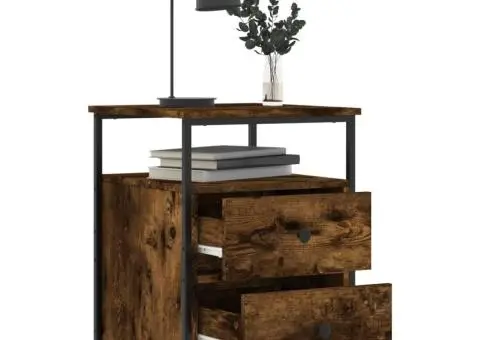 Noptiere, 2 buc., stejar fumuriu, 44x45x60 cm, lemn compozit - 4/5