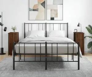 vidaXL Noptiere, 2 buc., stejar maro, 32x42x80 cm, lemn compozit
