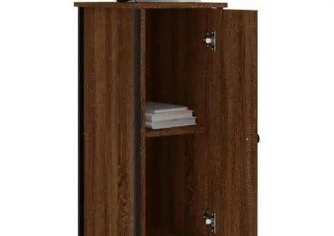 Noptiere, 2 buc., stejar maro, 32x42x80 cm, lemn compozit - 4/5