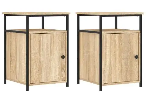 Noptiere, 2 buc., stejar sonoma, 40x42x60 cm, lemn prelucrat - 2/5