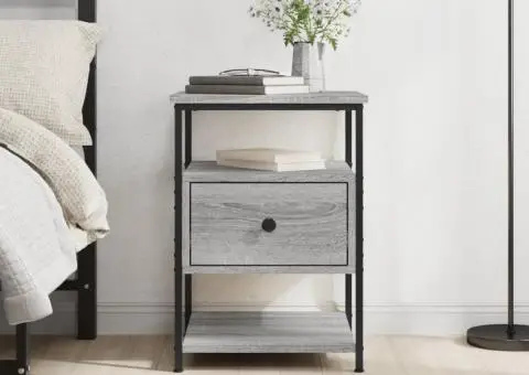 Noptieră, gri sonoma, 40x42x56 cm, lemn compozit - 1/5