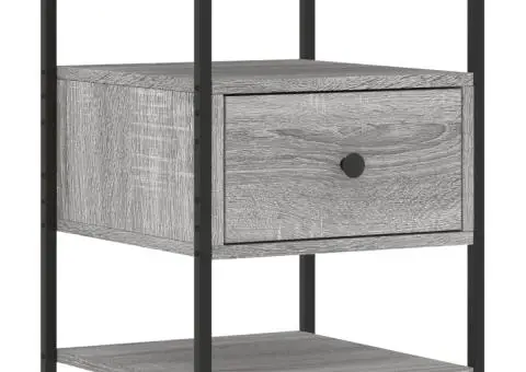 Noptieră, gri sonoma, 40x42x56 cm, lemn compozit - 2/5