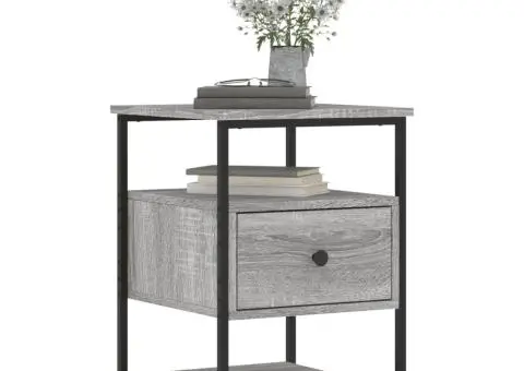 Noptieră, gri sonoma, 40x42x56 cm, lemn compozit - 3/5