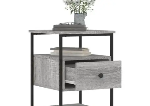 Noptieră, gri sonoma, 40x42x56 cm, lemn compozit - 4/5