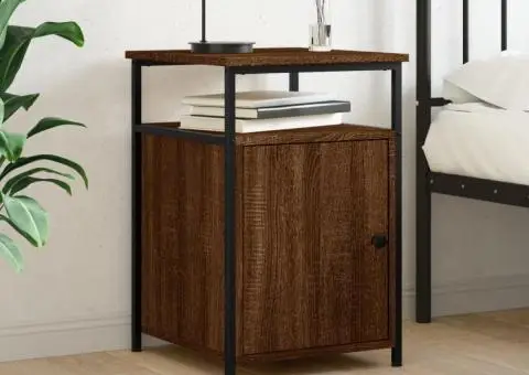 Noptieră, stejar maro, 40x42x60 cm, lemn prelucrat - 1/5