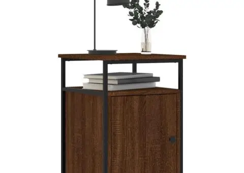 Noptieră, stejar maro, 40x42x60 cm, lemn prelucrat - 3/5