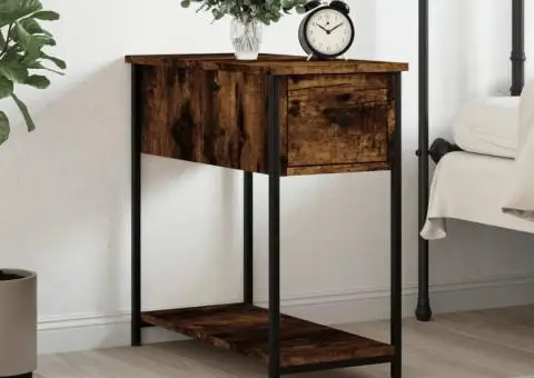 Noptieră, stejar fumuriu, 30x60x60 cm, lemn prelucrat - 1/5