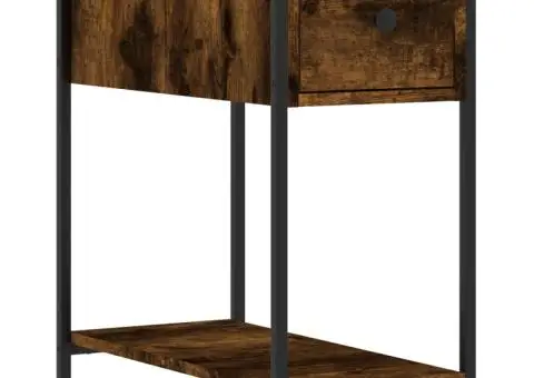 Noptieră, stejar fumuriu, 30x60x60 cm, lemn prelucrat - 2/5