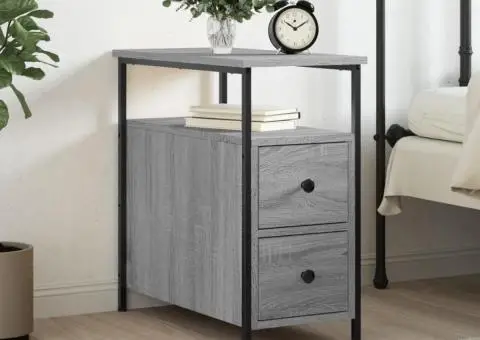 Noptieră, gri sonoma, 30x60x60 cm, lemn prelucrat - 1/5