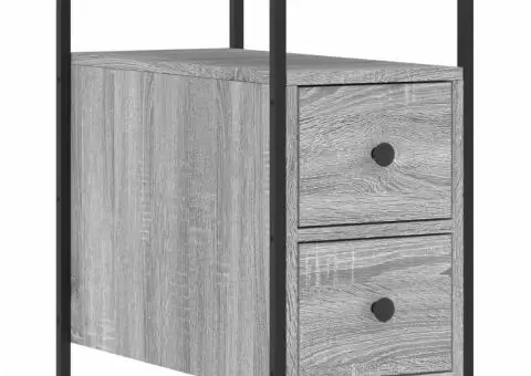 Noptieră, gri sonoma, 30x60x60 cm, lemn prelucrat - 2/5