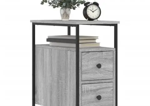 Noptieră, gri sonoma, 30x60x60 cm, lemn prelucrat - 3/5