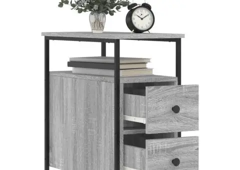 Noptieră, gri sonoma, 30x60x60 cm, lemn prelucrat - 4/5