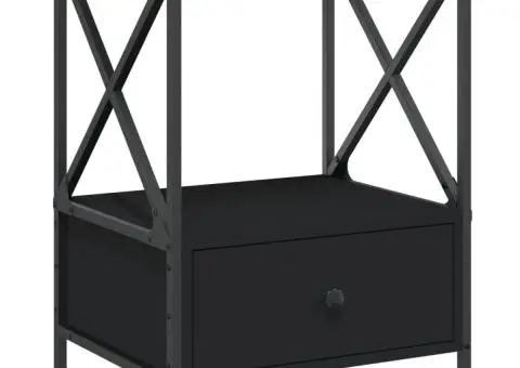 Noptieră, negru, 50x41x65 cm, lemn prelucrat - 2/5