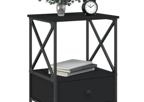 Noptieră, negru, 50x41x65 cm, lemn prelucrat - 3/5