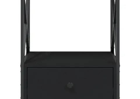 Noptieră, negru, 50x41x65 cm, lemn prelucrat - 5/5