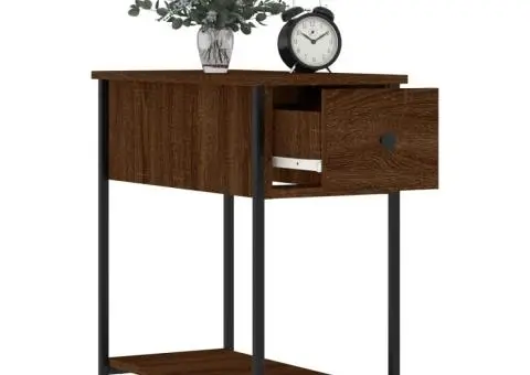 Noptiere, 2 buc., stejar maro, 30x60x60 cm, lemn prelucrat - 4/5