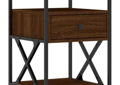 Noptieră, stejar maro, 40x42x55 cm, lemn prelucrat - 2/5