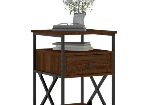 Noptieră, stejar maro, 40x42x55 cm, lemn prelucrat - 3/5