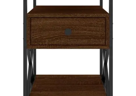 Noptieră, stejar maro, 40x42x55 cm, lemn prelucrat - 5/5