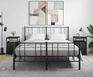 vidaXL Noptiere, 2 buc., negru, 40x42x60 cm, lemn prelucrat
