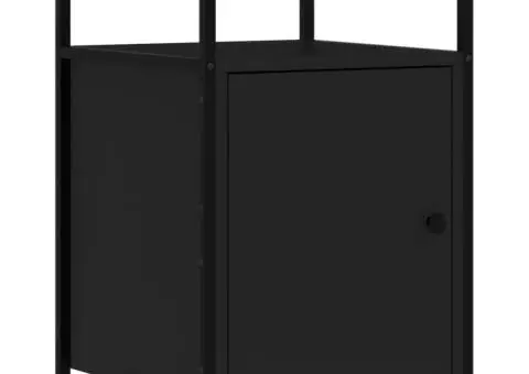 Noptiere, 2 buc., negru, 40x42x60 cm, lemn prelucrat - 3/5