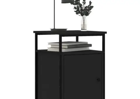 Noptiere, 2 buc., negru, 40x42x60 cm, lemn prelucrat - 4/5