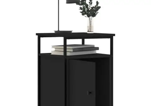 Noptiere, 2 buc., negru, 40x42x60 cm, lemn prelucrat - 5/5