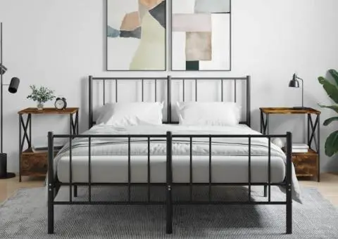 Noptiere, 2 buc., stejar fumuriu, 50x41x65 cm, lemn compozit - 1/5