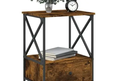 Noptiere, 2 buc., stejar fumuriu, 50x41x65 cm, lemn compozit - 3/5