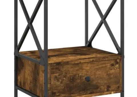 Noptiere, 2 buc., stejar fumuriu, 50x41x65 cm, lemn compozit - 5/5