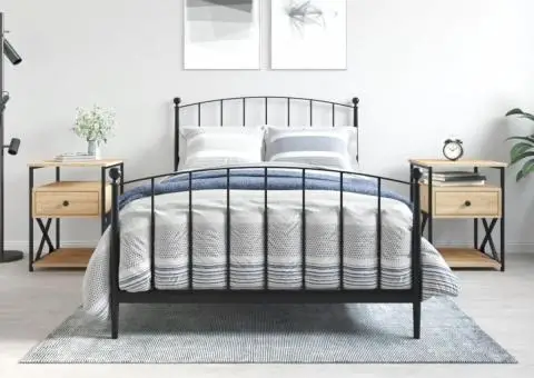 Noptiere, 2 buc., stejar sonoma, 40x42x55 cm, lemn compozit - 1/5