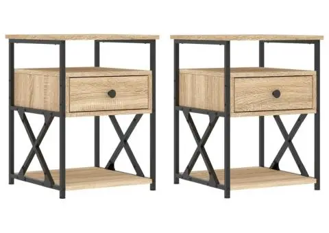 Noptiere, 2 buc., stejar sonoma, 40x42x55 cm, lemn compozit - 2/5