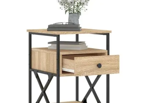 Noptiere, 2 buc., stejar sonoma, 40x42x55 cm, lemn compozit - 4/5