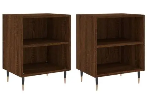 Noptiere, 2 buc., stejar maro, 40x30x50 cm, lemn compozit - 2/5