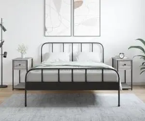 vidaXL Noptiere, 2 buc., gri sonoma, 30x60x60 cm, lemn prelucrat