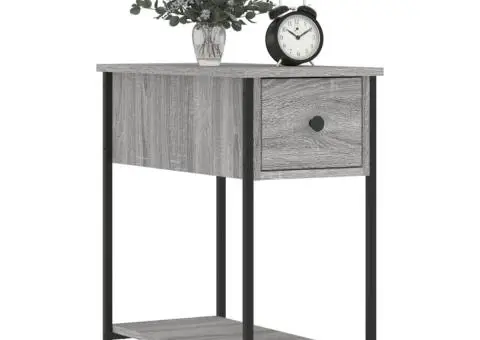 Noptiere, 2 buc., gri sonoma, 30x60x60 cm, lemn prelucrat - 3/5