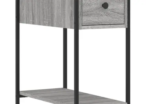 Noptiere, 2 buc., gri sonoma, 30x60x60 cm, lemn prelucrat - 5/5