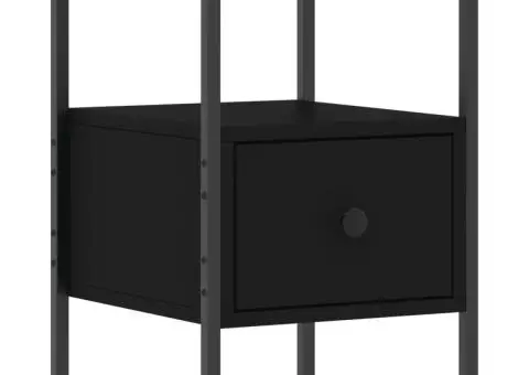 Noptieră, negru, 34x36x50 cm, lemn compozit - 2/5