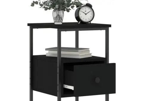 Noptieră, negru, 34x36x50 cm, lemn compozit - 4/5