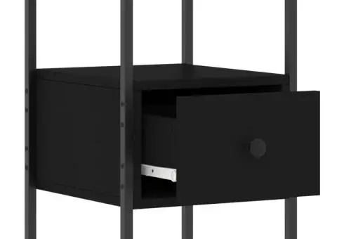 Noptieră, negru, 34x36x50 cm, lemn compozit - 5/5